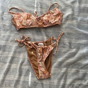 high waist flower bikini